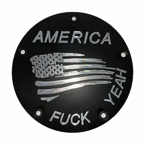 M8ツーリング F-YEAHデザイン ダービーカバー ブラック VICBAGGERS