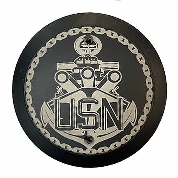 ハーレー ツインカム用 NAVY#2デザイン ダービーカバー フラットブラック VICBAGGERS