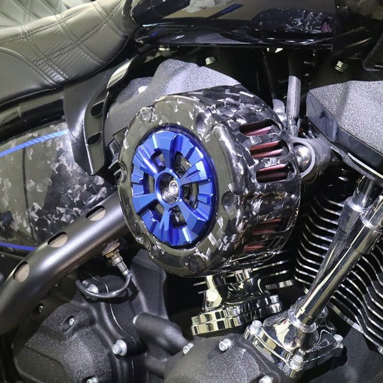 ステルスエアクリーナー用 ドライカーボン・カバー (フォージド/艶有り/ブルー)