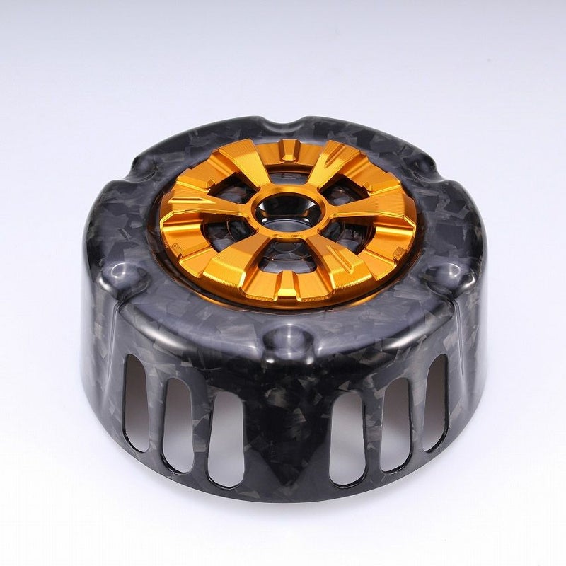 ステルスエアクリーナー用 ドライカーボン・カバー (フォージド/艶消し/ゴールド)