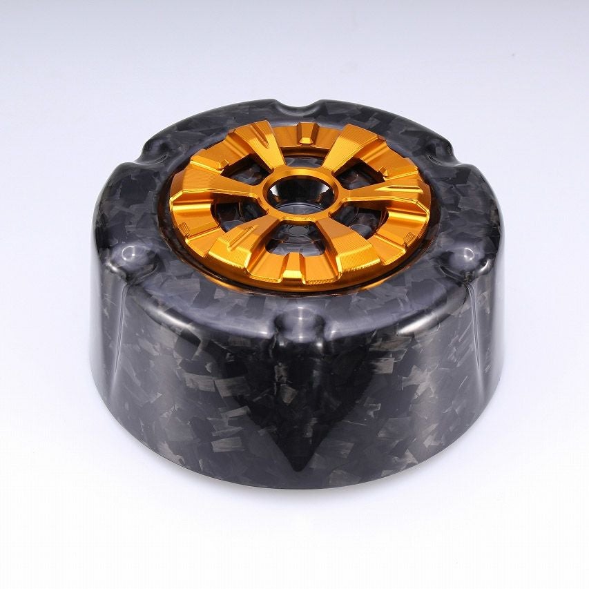 ステルスエアクリーナー用 ドライカーボン・カバー (フォージド/艶消し/ゴールド)1