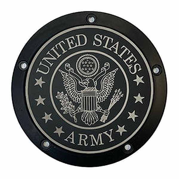 M8ツーリング ARMY#1デザイン ダービーカバー フラットブラック VICBAGGERS