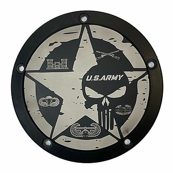 M8ツーリング ARMY#2デザイン ダービーカバー フラットブラック VICBAGGERS