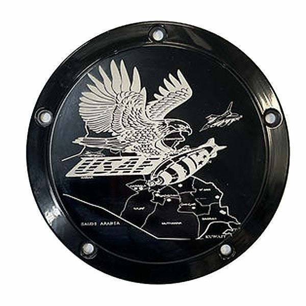 M8ツーリング AIR FORCE#3デザイン ダービーカバー フラットブラック VICBAGGERS