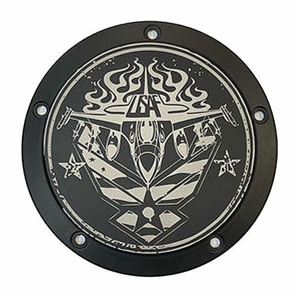 ハーレー ツインカム用 AIR FORCE#2デザイン ダービーカバー フラットブラック VICBAGGERS