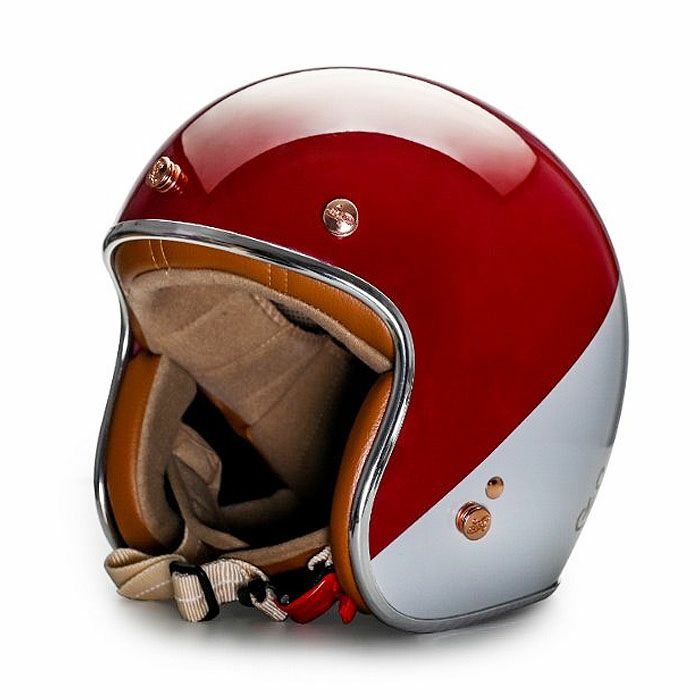 MODER ARONシリーズ ジェットヘルメット ビンテージレッド/グレー feture