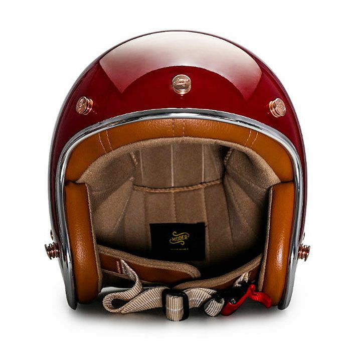 MODER ARONシリーズ ジェットヘルメット ビンテージレッド/グレー feture 2