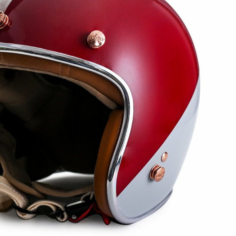 MODER ARONシリーズ ジェットヘルメット ビンテージレッド/グレー feture 5