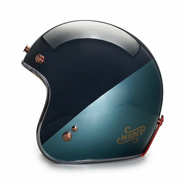 MODER ARONシリーズ ジェットヘルメット グラファイトブルー feture 3