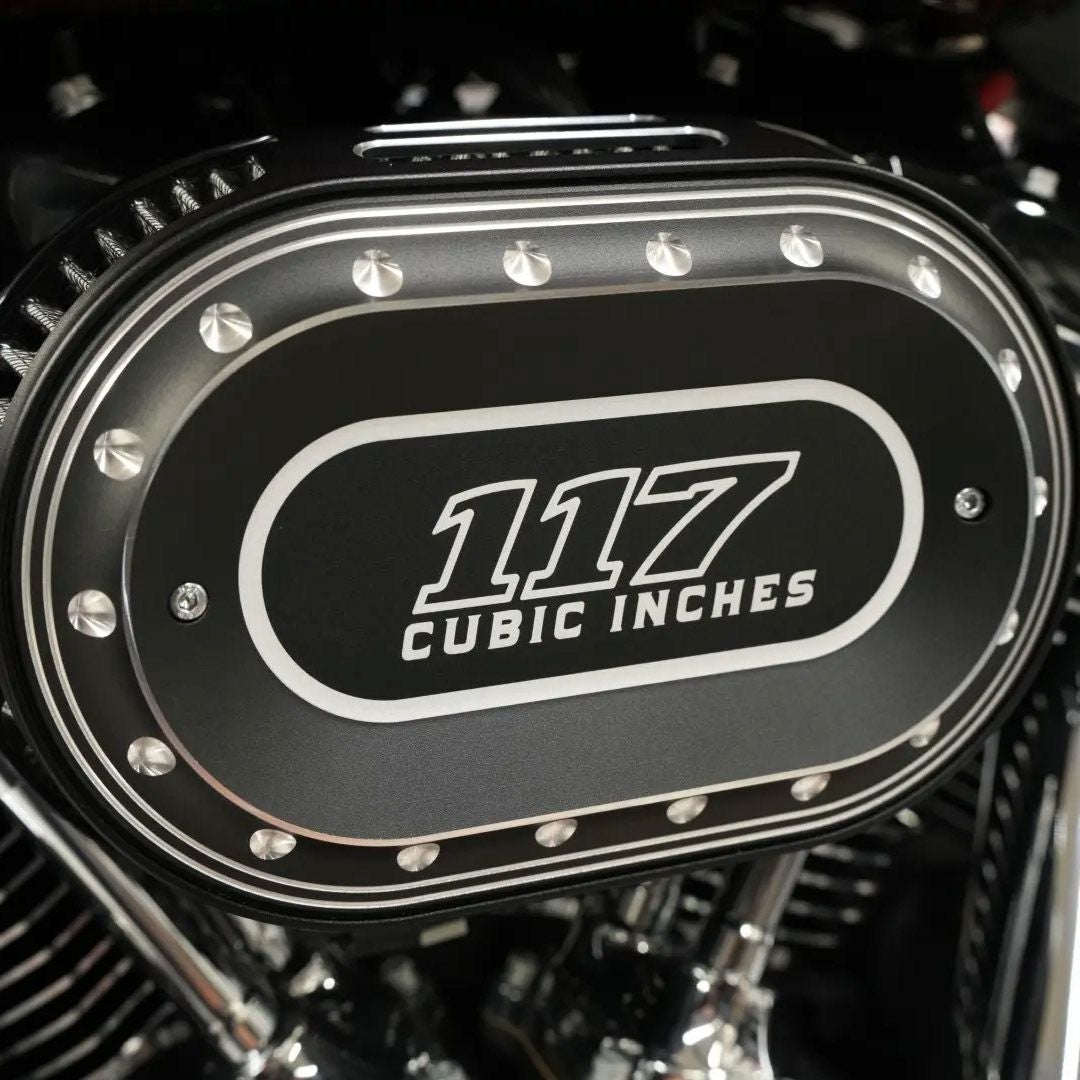  M8 ツーリング、ソフテイル ドリルド117 オーバルエアクリーナーカバー