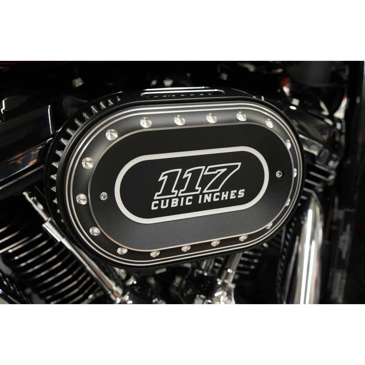  M8 ツーリング、ソフテイル ドリルド117 オーバルエアクリーナーカバー3