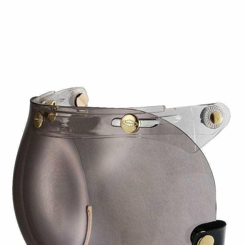 フリップアップ バブルシールド ブラウンレザートリム ライトスモーク feture 3