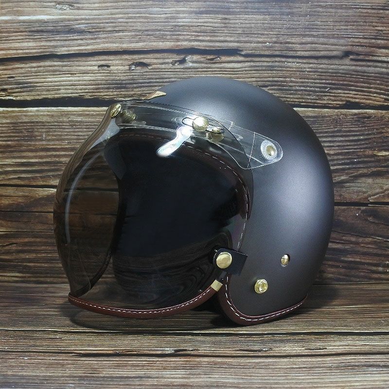 フリップアップ バブルシールド ブラウンレザートリム ライトスモーク feture 5