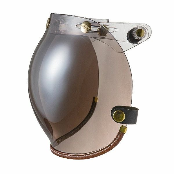 フリップアップ バブルシールド ブラウンレザートリム ライトシルバースモーク feture 2