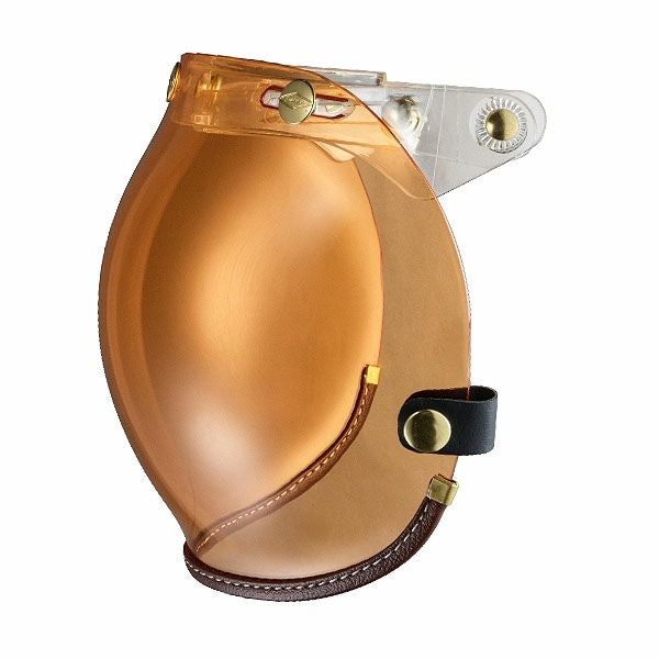 フリップアップ バブルシールド ブラウンレザートリム アンバースモーク feture 2