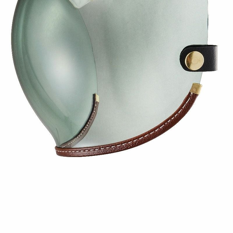 フリップアップ バブルシールド ブラウンレザートリム グリーンスモーク feture 4