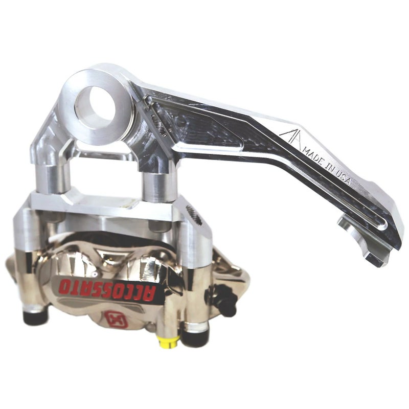  2009以降 ツーリング ラジアルマウント・リアブレーキキャリパーブラケット 108mmボルトピッチ (シルバー)