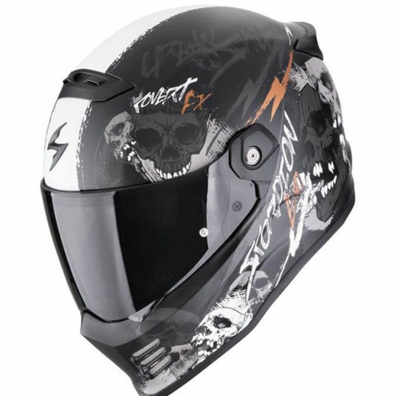  Covert FX ヘルメット スカルズ マットブラック/グレー/ゴールド SCORPION 