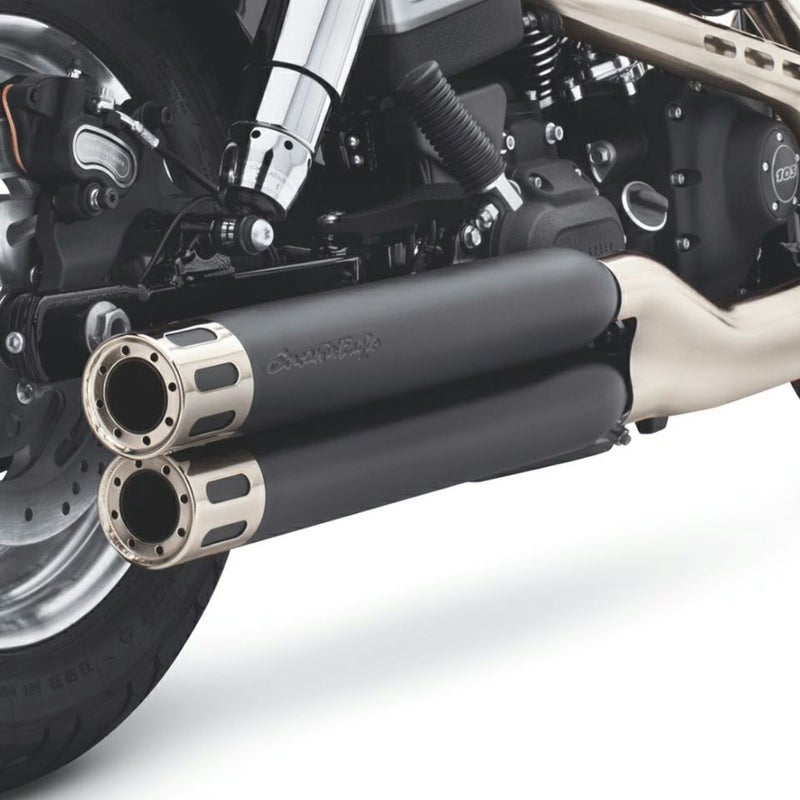 スクリーミンイーグル ストリートパフォーマンスマフラー ジェットブラック/ブラッシュニッケル-01