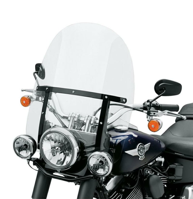 デタッチャブル・キングサイズ・ウインドシールド　533mm高　クリア　ブラック・ブレイス-01