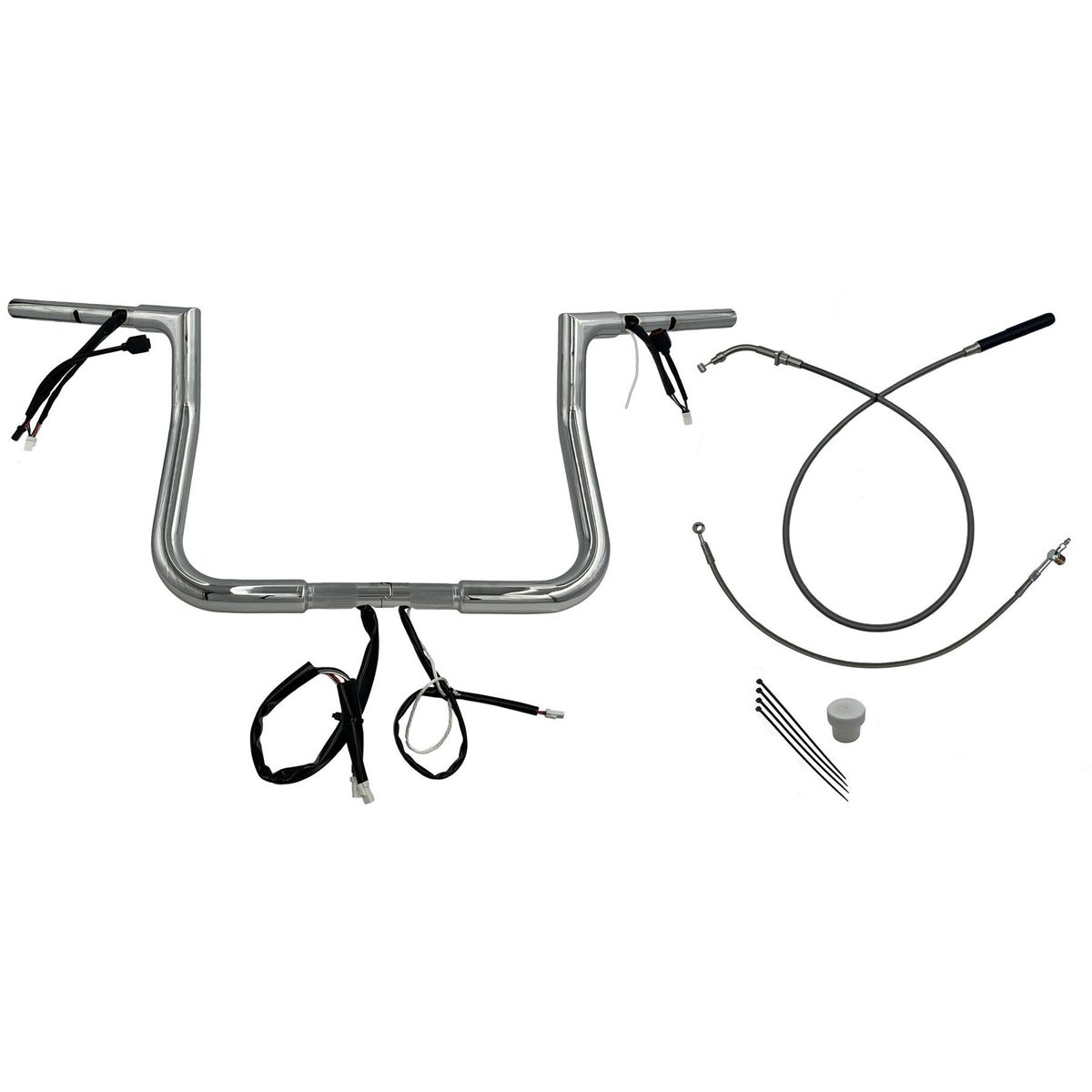 2024以降 ストリートグライド EZインストール 1-1/4インチ径フラットトップ・ハンドルバーキット 11インチ (クローム)