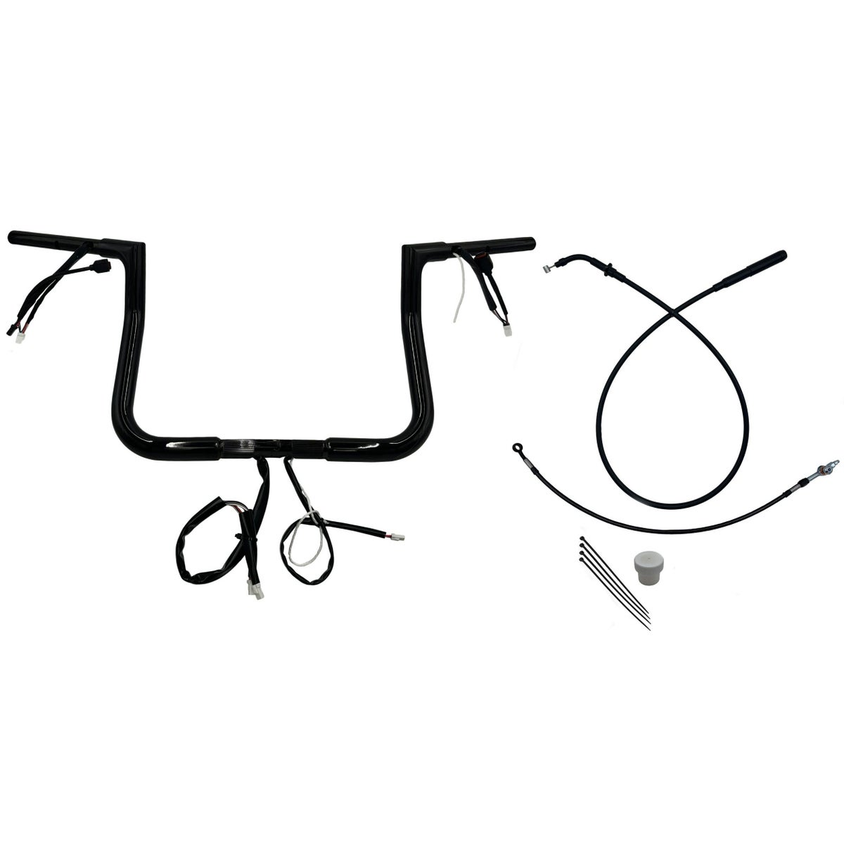 2024以降 ストリートグライド EZインストール 1-1/4インチ径フラットトップ・ハンドルバーキット 11インチ (グロスブラック)