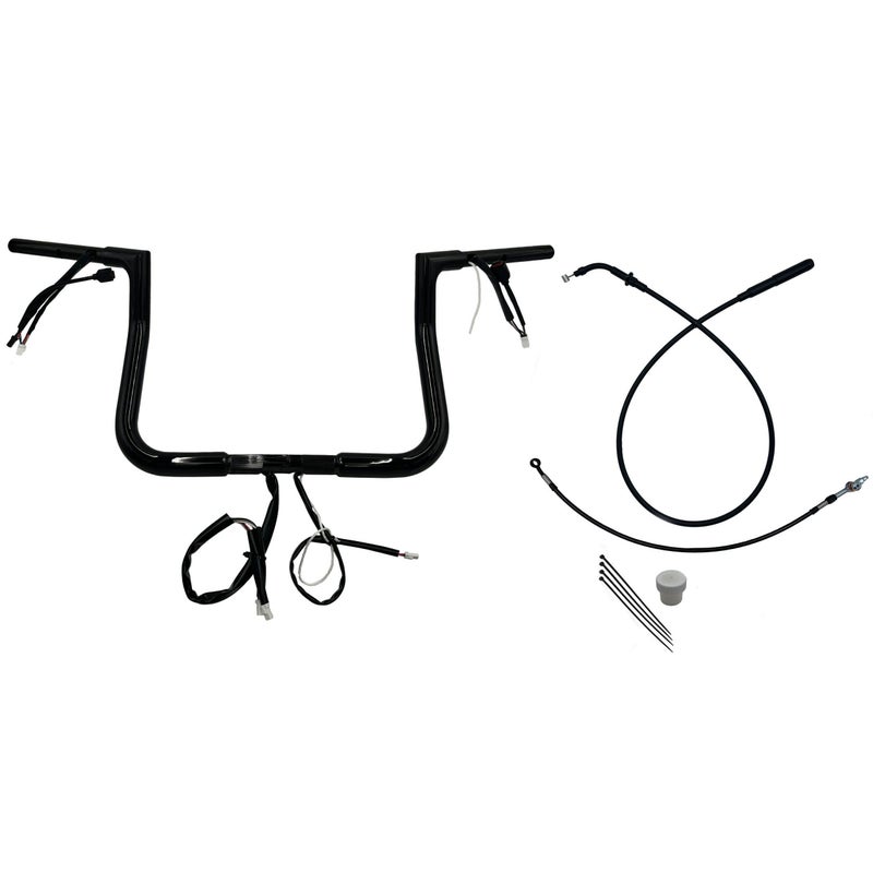 2024以降 ストリートグライド EZインストール 1-1/4インチ径フラットトップ・ハンドルバーキット 11インチ (グロスブラック)