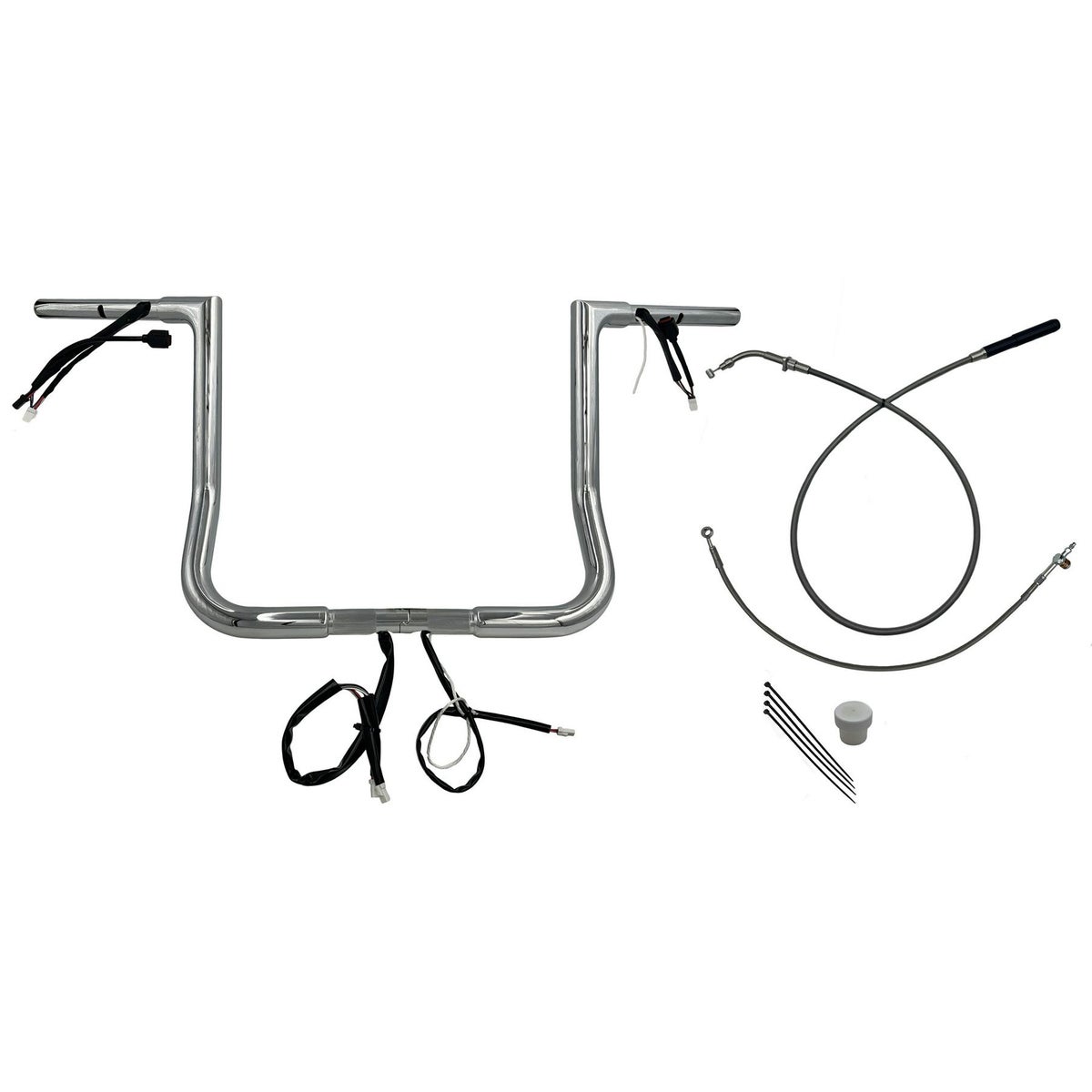 2024以降 ストリートグライド EZインストール 1-1/4インチ径フラットトップ・ハンドルバーキット 14インチ (クローム)