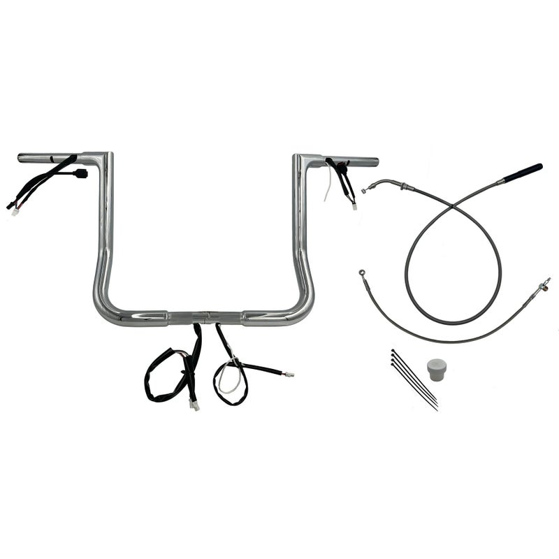  2024以降 ストリートグライド EZインストール 1-1/4インチ径フラットトップ・ハンドルバーキット 14インチ (クローム)