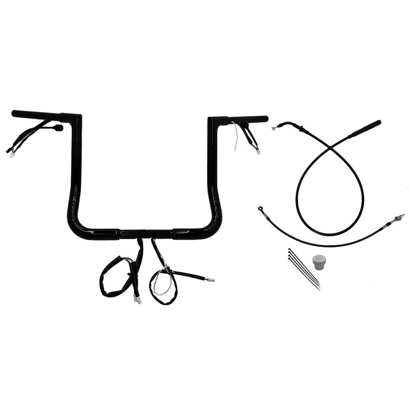 2024以降 ストリートグライド EZインストール 1-1/4インチ径フラットトップ・ハンドルバーキット 14インチ (グロスブラック)