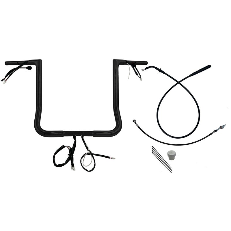  2024以降 ストリートグライド EZインストール 1-1/4インチ径フラットトップ・ハンドルバーキット 16インチ (グロスブラック)