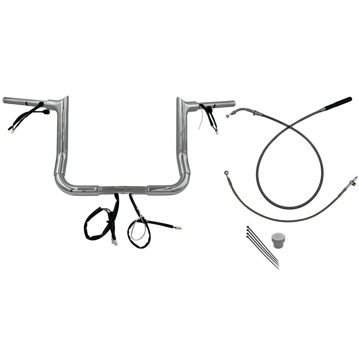 2024以降 ストリートグライド EZインストール 1-1/2インチ径ポインテッドトップ・ハンドルバーキット 12インチ (クローム)