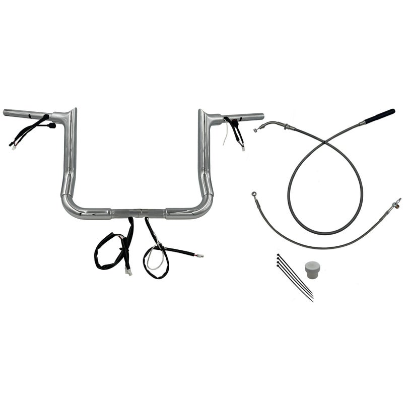 2024以降 ストリートグライド EZインストール 1-1/2インチ径ポインテッドトップ・ハンドルバーキット 12インチ (クローム)
