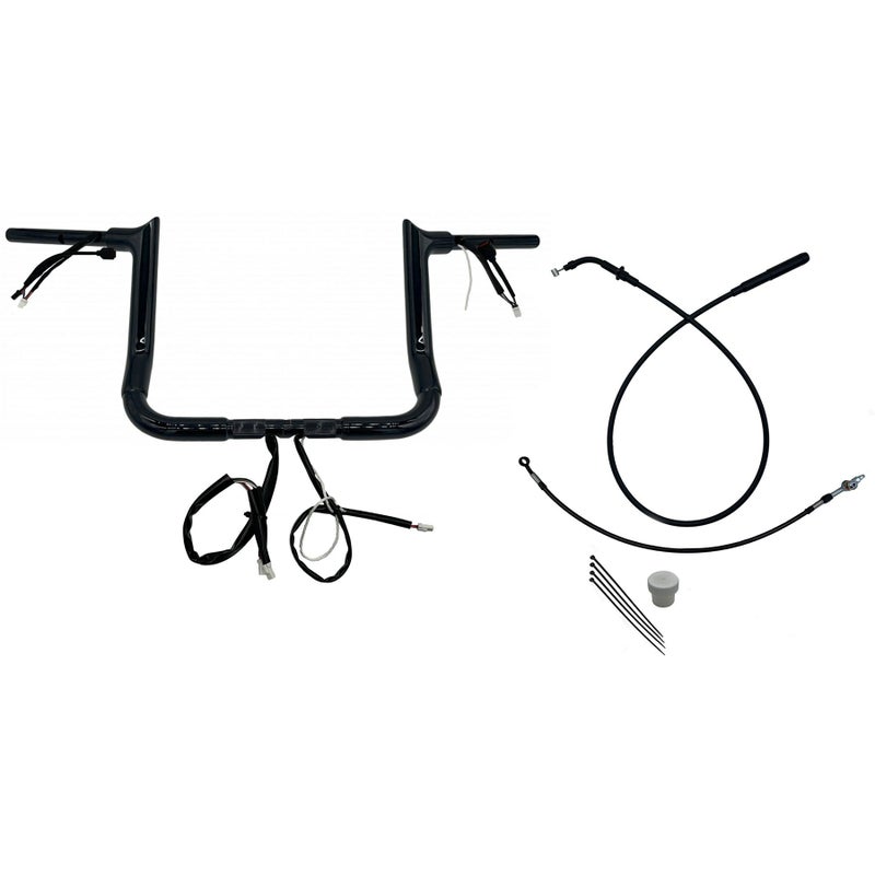 2024以降 ストリートグライド EZインストール 1-1/2インチ径ポインテッドトップ・ハンドルバーキット 12インチ (グロスブラック)