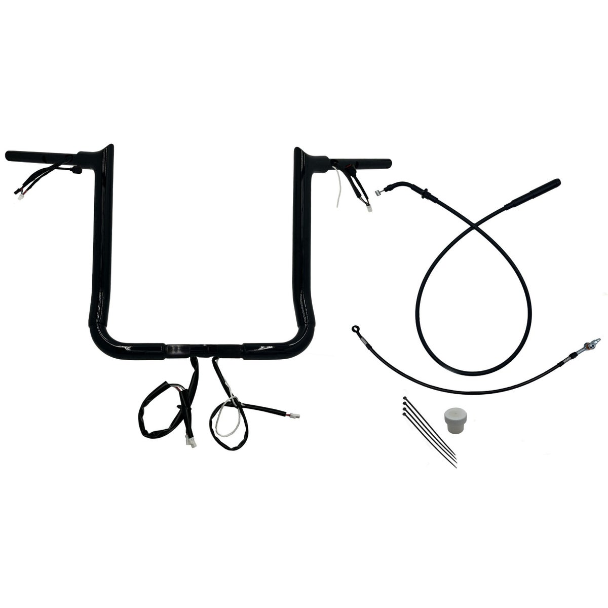 024以降 ストリートグライド EZインストール 1-1/2インチ径ポインテッドトップ・ハンドルバーキット 16インチ (グロスブラック)