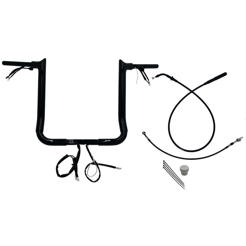 024以降 ストリートグライド EZインストール 1-1/2インチ径ポインテッドトップ・ハンドルバーキット 16インチ (グロスブラック)