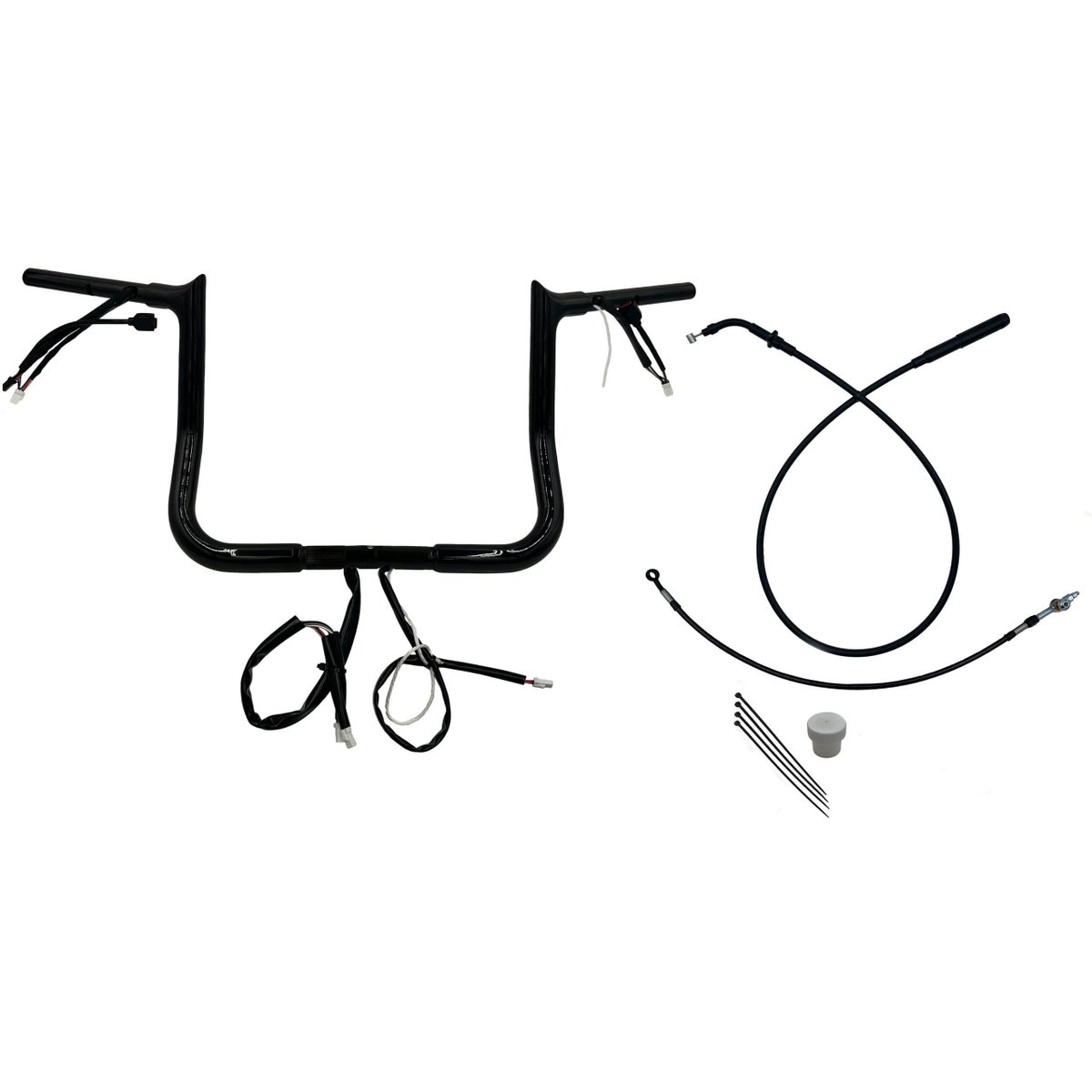 2024以降 ストリートグライド EZインストール 1-1/4インチ径ポインテッドトップ・ハンドルバーキット 12インチ (グロスブラック)