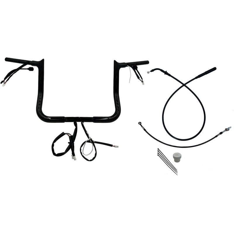 2024以降 ストリートグライド EZインストール 1-1/4インチ径ポインテッドトップ・ハンドルバーキット 12インチ (グロスブラック)