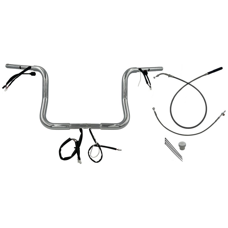  2024以降 ストリートグライド EZインストール 1-1/4インチ径ラウンドトップ・ハンドルバーキット 12インチ (クローム) 