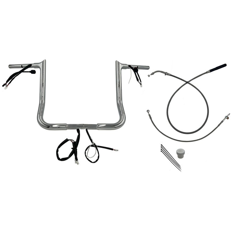 2024以降 ストリートグライド EZインストール 1-1/4インチ径ポインテッドトップ・ハンドルバーキット 14インチ (クローム)