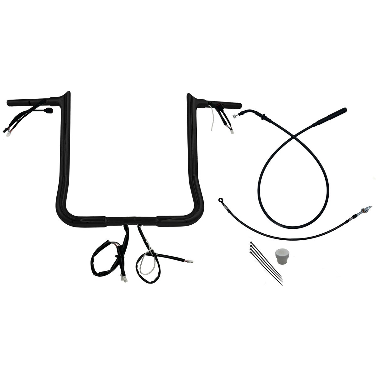 2024以降 ストリートグライド EZインストール 1-1/4インチ径ポインテッドトップ・ハンドルバーキット 16インチ (グロスブラック)