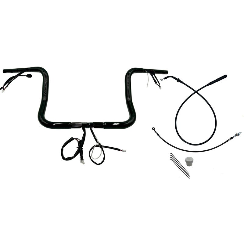 2024以降 ストリートグライド EZインストール 1-1/4インチ径ラウンドトップ・ハンドルバーキット 12インチ (グロスブラック)