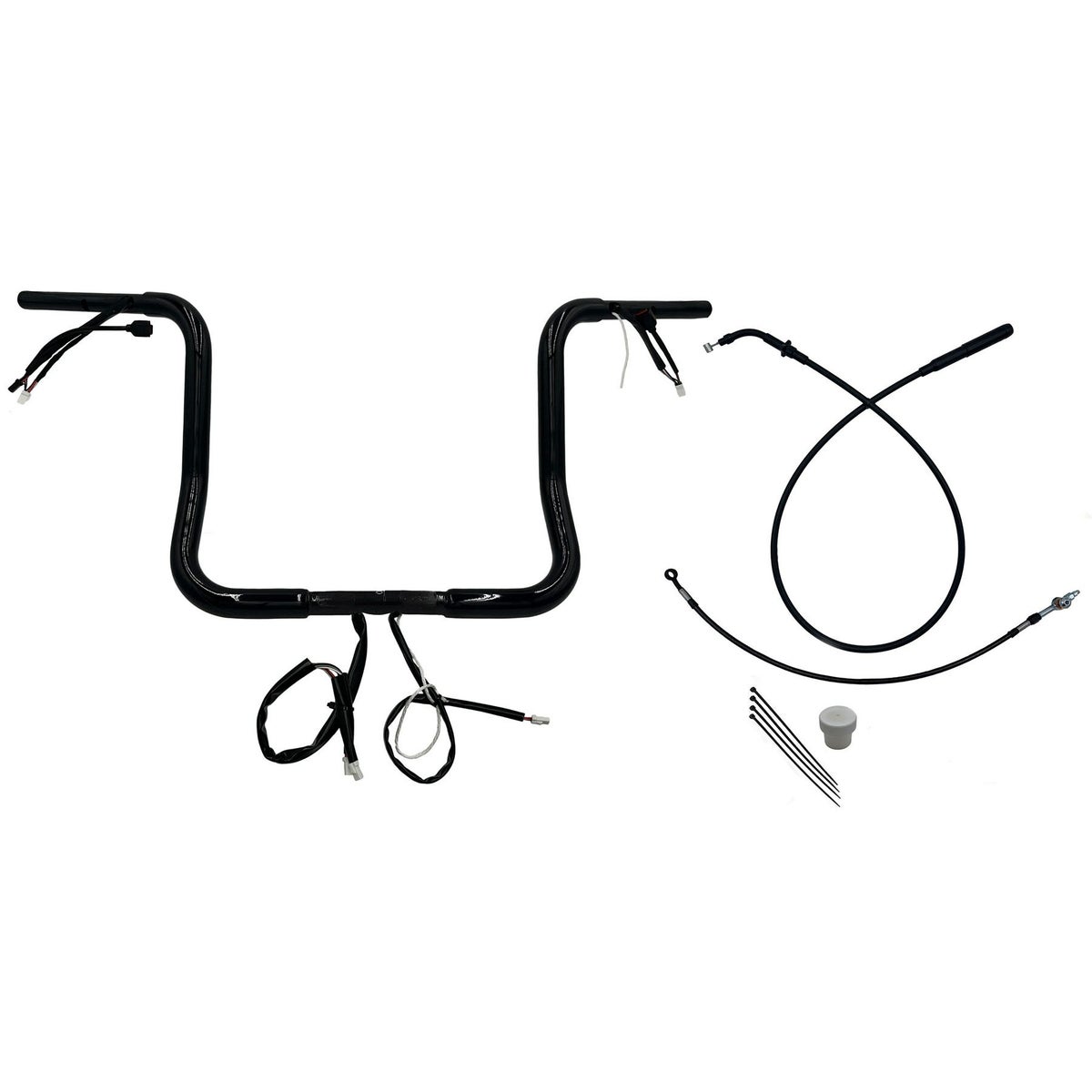 2024以降 ストリートグライド EZインストール 1-1/4インチ径ラウンドトップ・ハンドルバーキット 14インチ (グロスブラック)