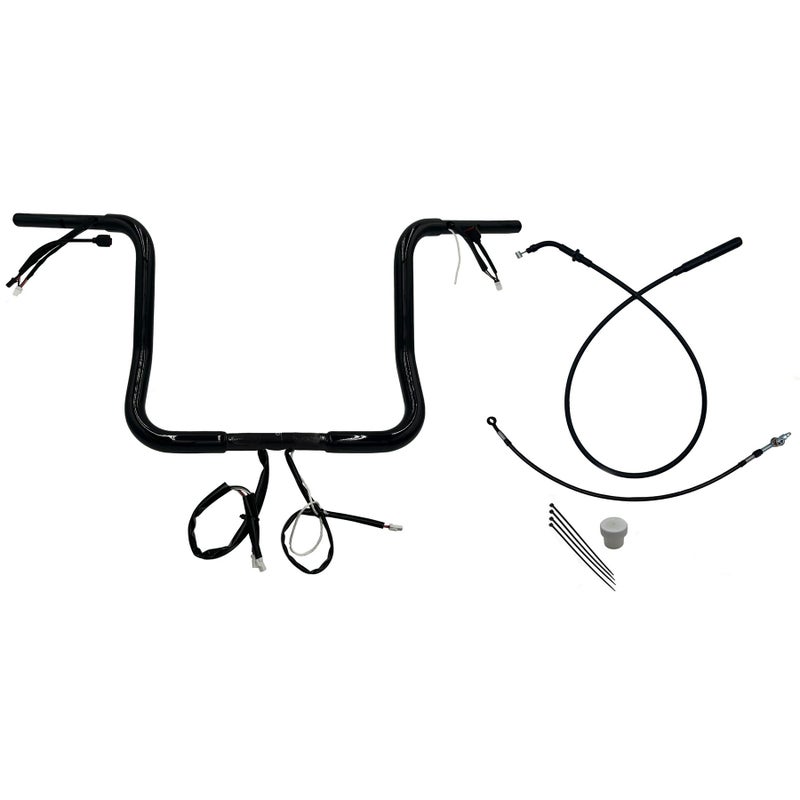 2024以降 ストリートグライド EZインストール 1-1/4インチ径ラウンドトップ・ハンドルバーキット 14インチ (グロスブラック)