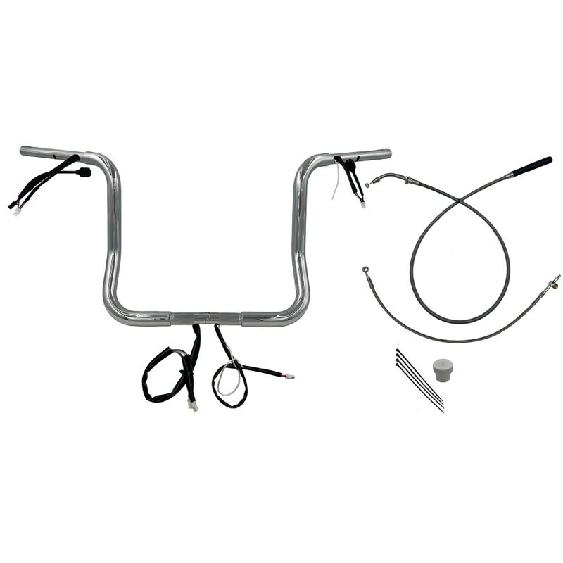 2024以降 ストリートグライド EZインストール 1-1/4インチ径ラウンドトップ・ハンドルバーキット 14インチ (クローム)