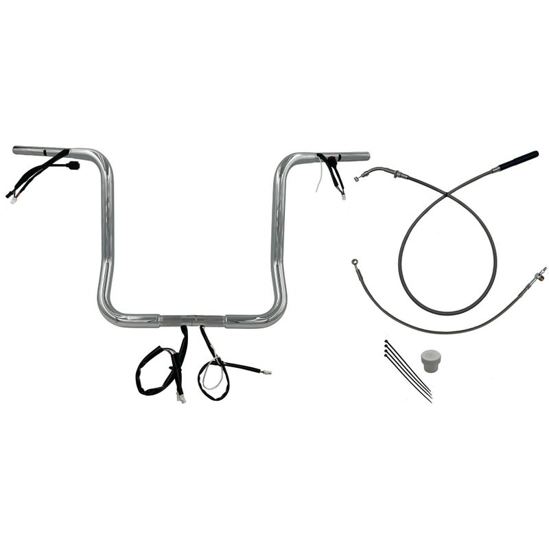 2024以降 ストリートグライド EZインストール 1-1/4インチ径ラウンドトップ・ハンドルバーキット 16インチ (クローム)