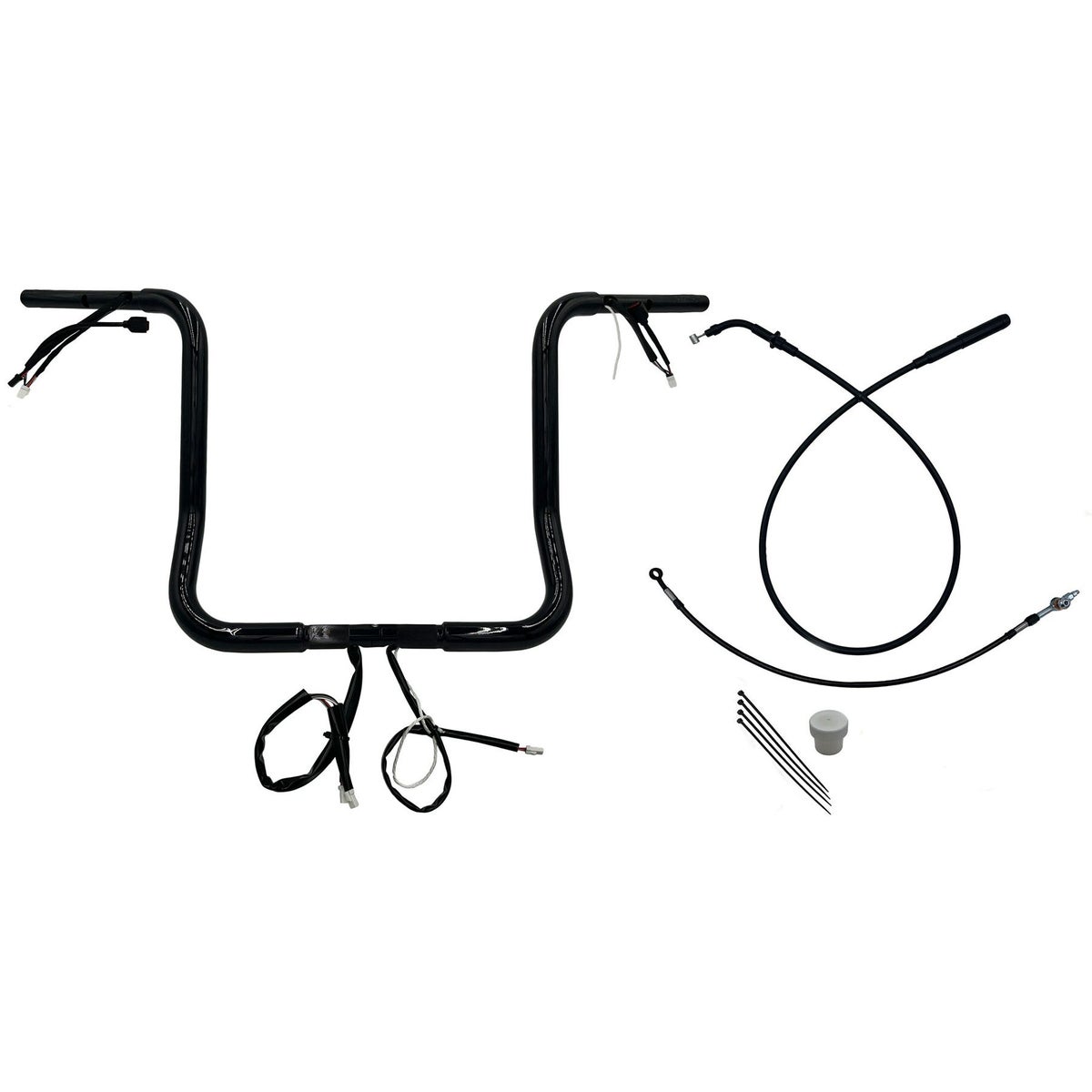 2024以降 ストリートグライド EZインストール 1-1/4インチ径ラウンドトップ・ハンドルバーキット 16インチ (グロスブラック)