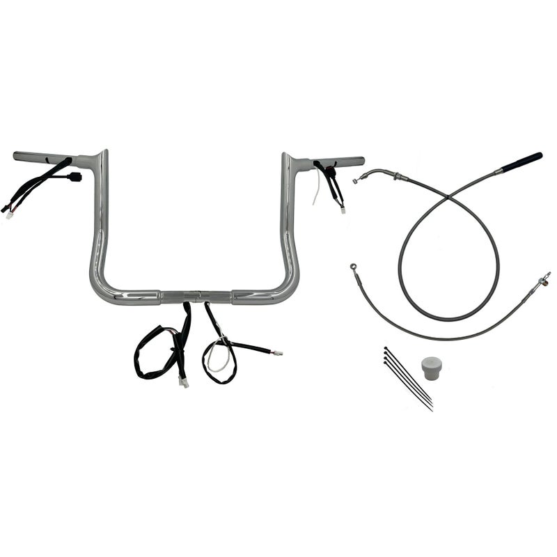 2024以降 ストリートグライド EZインストール 1-1/4インチ径ポインテッドトップ・ハンドルバーキット 12インチ (クローム)