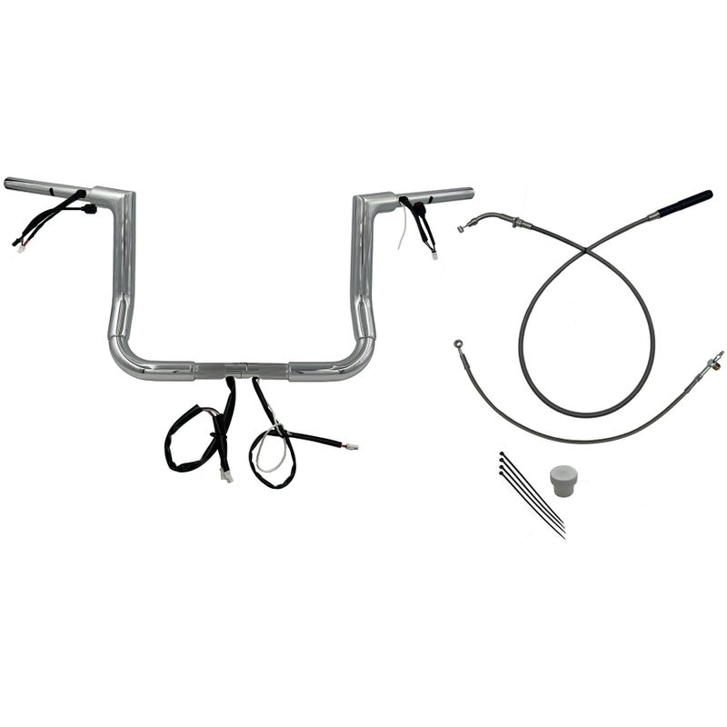 2024以降 ストリートグライド EZインストール 1-1/2インチ径フラットトップ・ハンドルバーキット 12インチ (クローム)