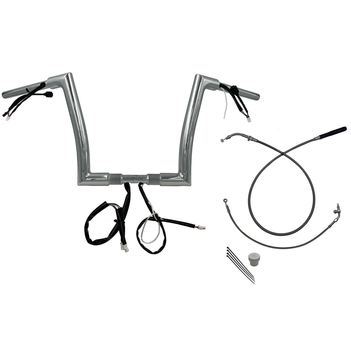 2024以降 ロードグライド EZインストール 1-1/2インチ径フラットトップ・ハンドルバーキット 12インチ (クローム)